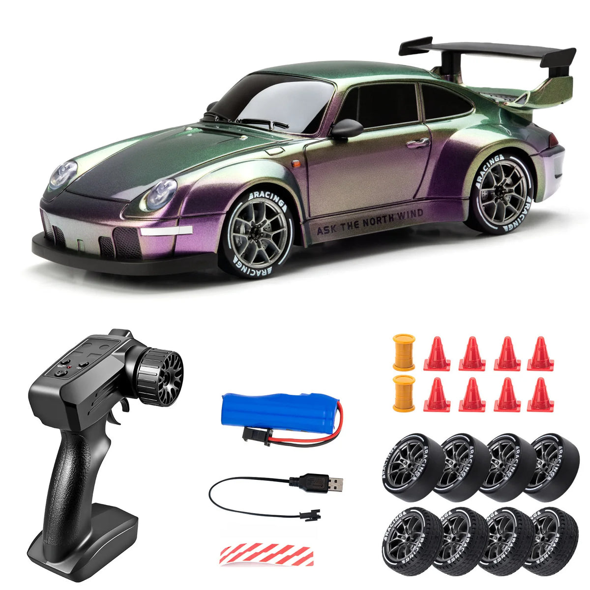 Auto RC Drift 1:24 4WD z oświetleniem LED